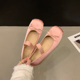 Square Toe Ballet Flats Woman Spring Summer Retro Satin Loafers Ladies Brand Design Teddy Flat Mary Jane Shoes in