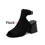 Peep Toe Sandals Women Gladiator Comfort Casual Shoes 2023 Chunky High Heels Plus Size 45 46 47