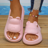 New Cartoon Platform Slippers Woman Eva Thick Bottom Home Slides for Women Soft Sole Anti-Slip Beach Flip Flop Couple