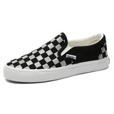 Chessboard Canvas Shoes for Women Casual Sneakers Ladies Walking Shoes Slip on Loafers Sport Shoes Baskets Femme