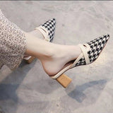 Baotou Half-slippers Women's 2023 Summer New Thick-heeled Lazy People Wear Slippers