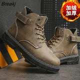 Winter Shoes Plush Snow Boots Men Super Warm Outdoor Black Ankle Boots Round Toe Comfortable Chunky Boot Casual