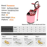 Leopard Women Shoes Pole Dance Sandals Stripper Sexy Combat Fetish High Heels Summer Platform Shoes Party Club 20 CM