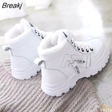 Ladies Shoes Lace up Women Sneakers Snow Ankle Boots Waterproof Warm Platform Botas woman footwear botas de