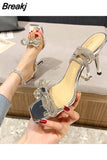 Sandals Woman Leather Low-heeled Fabric Basic Hoof Heels Rubber PU Low Sandals Woman Leather Low-heeled PU Basic Rubber