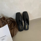 Ping Follows The Internet Celebrity Sandals, Grandma Shoes, Soft-Soled, Head-Wrapped, Semi-Slippers, Women's Flat-Soled Retro Shoes, Wearing Lazy Muller