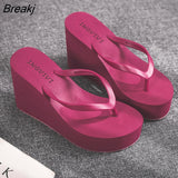 New Womens Shoes Comfort Summer Women Wedge Platform Slippers Outdoor Sports Beach Flip Flops Opened Toe Casual