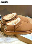 Designer Women's Plush Winter Plush Warm Shoes Unisex Outdoor Waterproof Comfortable Casual Shoes Zapatos De Mujer