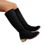 Breakj And Small Man Showing Thin Velvet Over The Knee Boots Female Side Zipper High Heel Long Barrel Fashion Boots