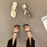 2023 Outside Women's Slippers and Ladies Sandals Flip Flops Shoes Rubber Slides Open Toe with Heel Black Normal W Y I F