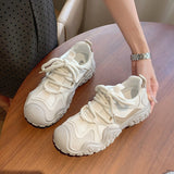 Breakj Small White Shoes Female Versatile Fashion Autumn New Versatile Fashion New Thick Platform Simple Fashion Hot