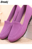 Shoes Women's Summer Mesh Breathable Flat Shoes Ladies Comfort Light Sneaker Socks Women Slip on Loafers Zapatillas