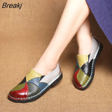 Women Genuine Leather Loafers Mixed Colors Ladies Ballet Flats Shoes Female Spring Moccasins Casual Ballerina