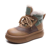 Breakj Leisure Snow Boots Women Double Zipper Wool Short Boots Warm Plus Velvet Martin Boots Thick Cotton