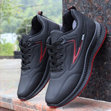 Men's Autumn Leather Waterproof Sneakers Man Sports Casual Shoes Black Fashion Work Shoes Man Fashion Sneakers Male