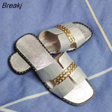 Designer New 2023 Women Flat Flip Flops Chain Sandal Slippers Shoes Women Flats Slippers Fashion Sandals