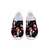 Cartoon Nurse Doctor Print Women Sneakers Slip on Light Mesh Shoes Summer Breathable Flats Shoes Zapatos