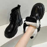 Winter Plush Warm Ankle Boots for Women 2023 New Punk Chunky Platform Shoes Woman Thick Bottom Non Slip Motorcycle