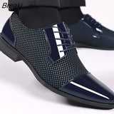Leather Men's Dress Shoes Slip on Mens Casual Oxford Shoe Brand Moccasin Glitter Male Footwear Pointed Toe Shoes for