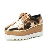 Womens Sneakers Shoes Wedge Basket 2024 Platform Tennis Female Roses Fashion Thick Sole Silver Trainers High Lace-Up Fabric PU