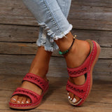 Breakj Women 2025 Flower Slope And Large Size Women's Shoes Thick Soles Casual Type Cold Slippers