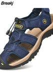 Leather Men Shoes Summer New Large Size Men's Sandals Men Sandals Fashion Sandals Slippers Big Size