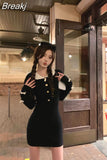 Knitted Sweater Dress Woman Slim Sexy Bodycon Y2k Mini Dress Elegant Party One Piece Dress Korean Casual 2023 Autumn