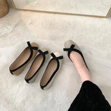And Luxurious French Women's Shoes Flat-Soled Fairy Design Single Shoes Female Minority Square Head Retro Soft Leather With A Foot On Grandma's