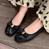 Women's Ballet Flats 2023 Autumn Fashion Bowknot Shallow Slip on Walking Shoes for Women Square Toe Light Femlae Casual