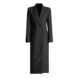 Fashion Commuting Style Solid Color Blond Suit 2025 New Temperament To Show Thin And Long Wind Coat
