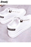 Women Shoes Spring White Comfortable Sneakers Breathable Flats Lace-up Flower Woman Casual Zapatillas Mujer Baskets Femme