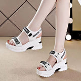 Sandals for Women 2024 New Summer Fish Mouth Wedge Muffin Platform Daddy High Heels To Increase Women's