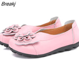 Women Flats 2022 New Fashion Ballet Shoes Moccasins Women Shoes Genuine Leather Loafers Non-slip Ladies Shoes Women Mom