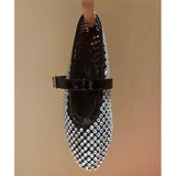Breakj New Catwalk Shoes High Mesh Breathable Full Diamond With Niche Design Round Ballet Single