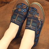 Women Flats Shoes Autumn Retro Female Sneakers Old Beijing Cloth Shoes Mujer Slip-On Breathable Lazy Mom Shoes Zapatillas