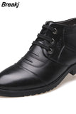 Genuine Leather Shoes Men Winter Boots Warm Plush for Cold Winter Mens Ankle Boots Cow Leather Male Footwear Black