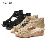 Women Summer New Fashion Women's Sandals 2023 Women's Back Zipper Shoes Rhinestones Fish Mouth Sandals Shoes for