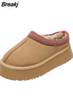 Flats Platform Women Snow Boots Suede Plush Warm Casual Shoes 2023 Winter New Thick Goth Fashion Shoes Chelsea Women