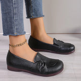 Summer Women Flat Shoes Comfort Non-slip Soft Oxford Solid Color Mom's Shoes New Fashion Leather Flat