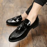 Men Tassel Loafers Leather Formal Shoes slip on Elegant Dress Shoe Simple Slip On Man Casual wedding party Shoes men