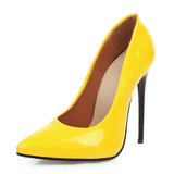 Women's Pumps Classic Sexy Thin High Heels 12cm Patent Leather Stiletto Pointed Toe Party Elegant Office Shoes Big Size