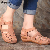 Women's Sandals Summer Ladies Girls Comfortable Ankle Hollow Round Toe Sandals Female Soft Beach Sole Shoes Plus Size 2023
