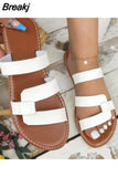 Women Flat Sandals 2023 Leather Cross Strap Rome Style High Quality Summer Ladies Shoes Luxury Zapatos De Mujer Buckle