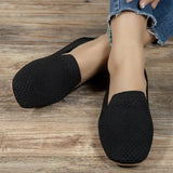 Breakj 2024 New Large-Size Square Head Flat Bottom Flying Single Shoes Women's One-Legged Casual