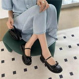 Summer Footwear Cute Japanese Style Lolita Shoes for Women 2023 with Bow Round Toe Kawaii Gothic Black Low Heel Elegant