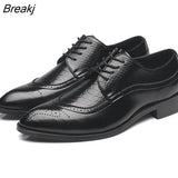 38-48 Fashion Leather shoes Men Dress Shoe Pointed Oxfords Shoes For Men Lace Up Designer Luxury Men Formal Shoes