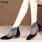 New Mesh Peep Toe Sandals Sexy Hollow Out Single Shoes Lace Pumps Woman High Heel Fashion Autumn Footwear Platform