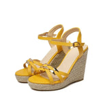 Dress Platform Shoes Boho Wedge Sandals Women 2023 Summer Newest Chunky Style PU Daily Plus Size 34-50 Party Prom