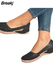Women Sandals Summer Ladies Slides Shoes Leather Breathable Slippers Women Sandals Outside Casual Flats Retro