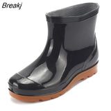 Men Rainboots Spring Autumn Male Ankle Boots Waterproof Fishing Wading Shoes Car Wash Work Footwear Slip-On Plastic
